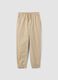 Boys' beige pure cotton jogger trousers regular fit_3