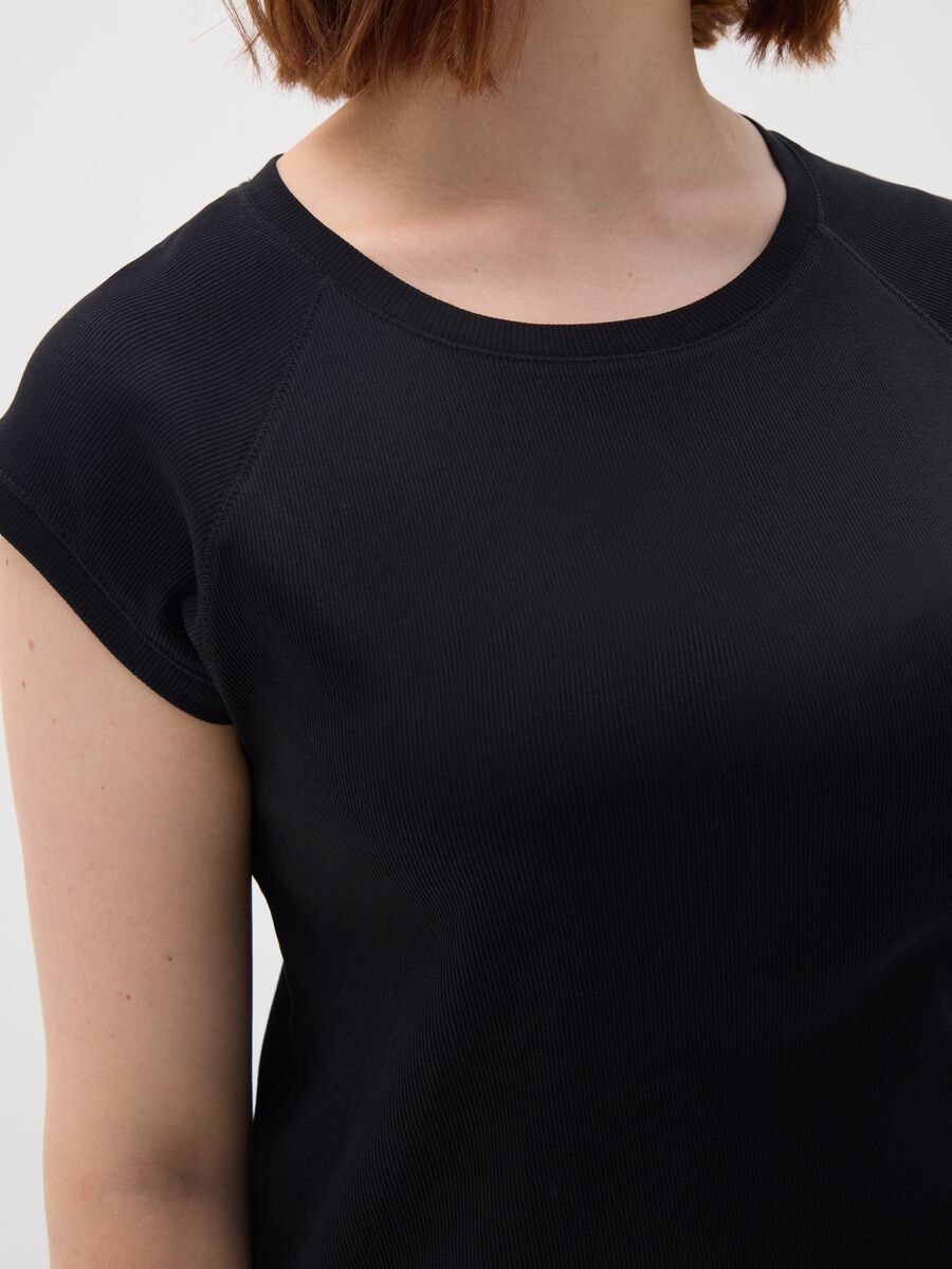 Women's top in pure black cotton_1