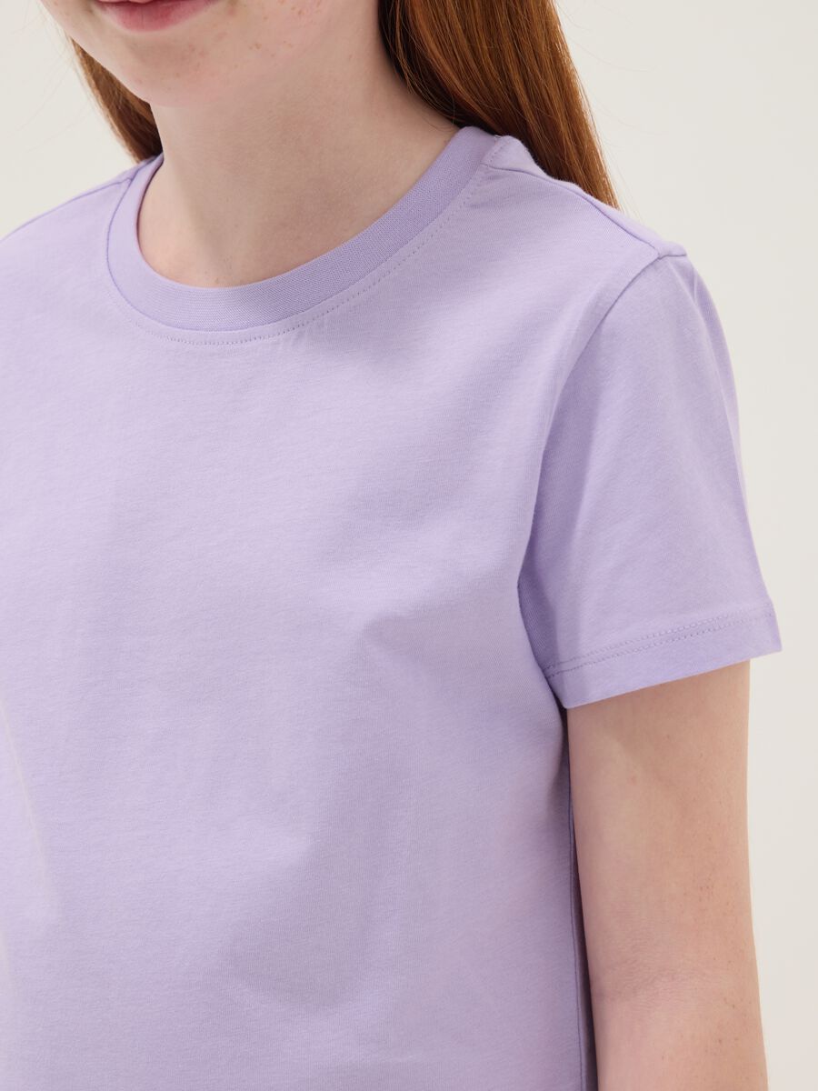 T-shirt in puro cotone viola da ragazza regular fit_2