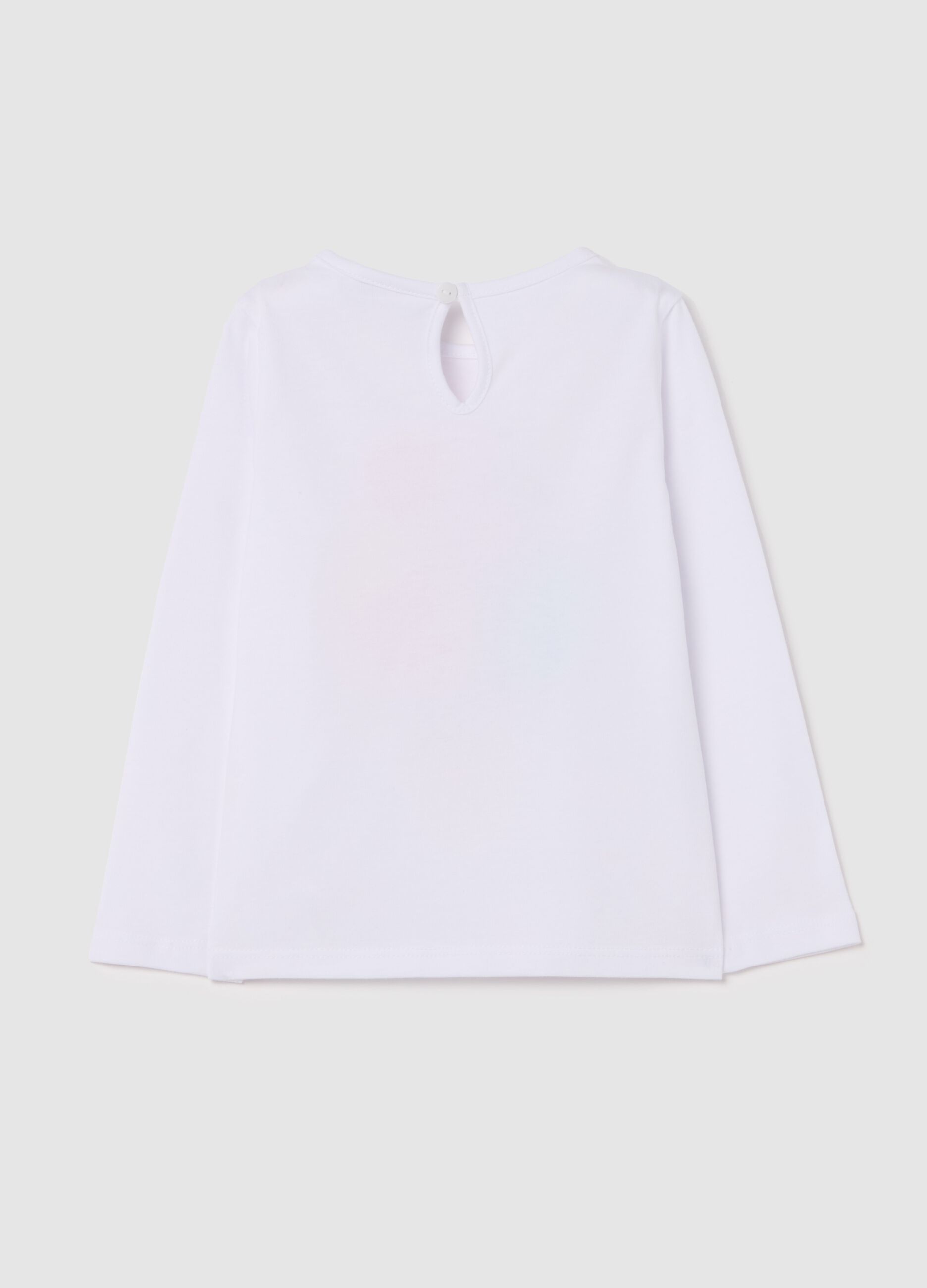 Long-sleeved T-shirt with glitter ice cream print