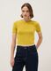 Yellow viscose blend crew neck sweater regular fit_0