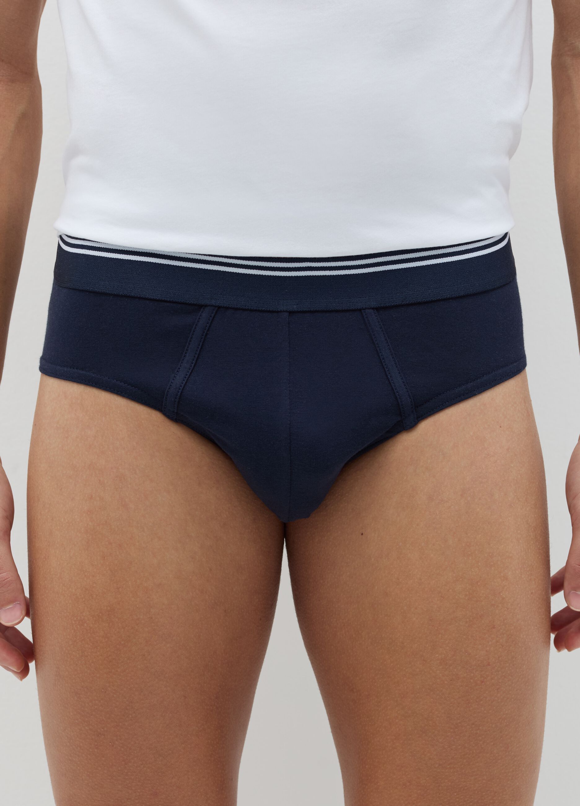 Tripack slip in cotone stretch dettaglio a righe 