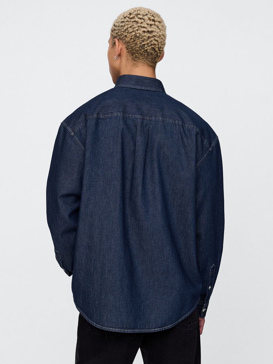 Embroidered Denim Shirt with Flowers_2
