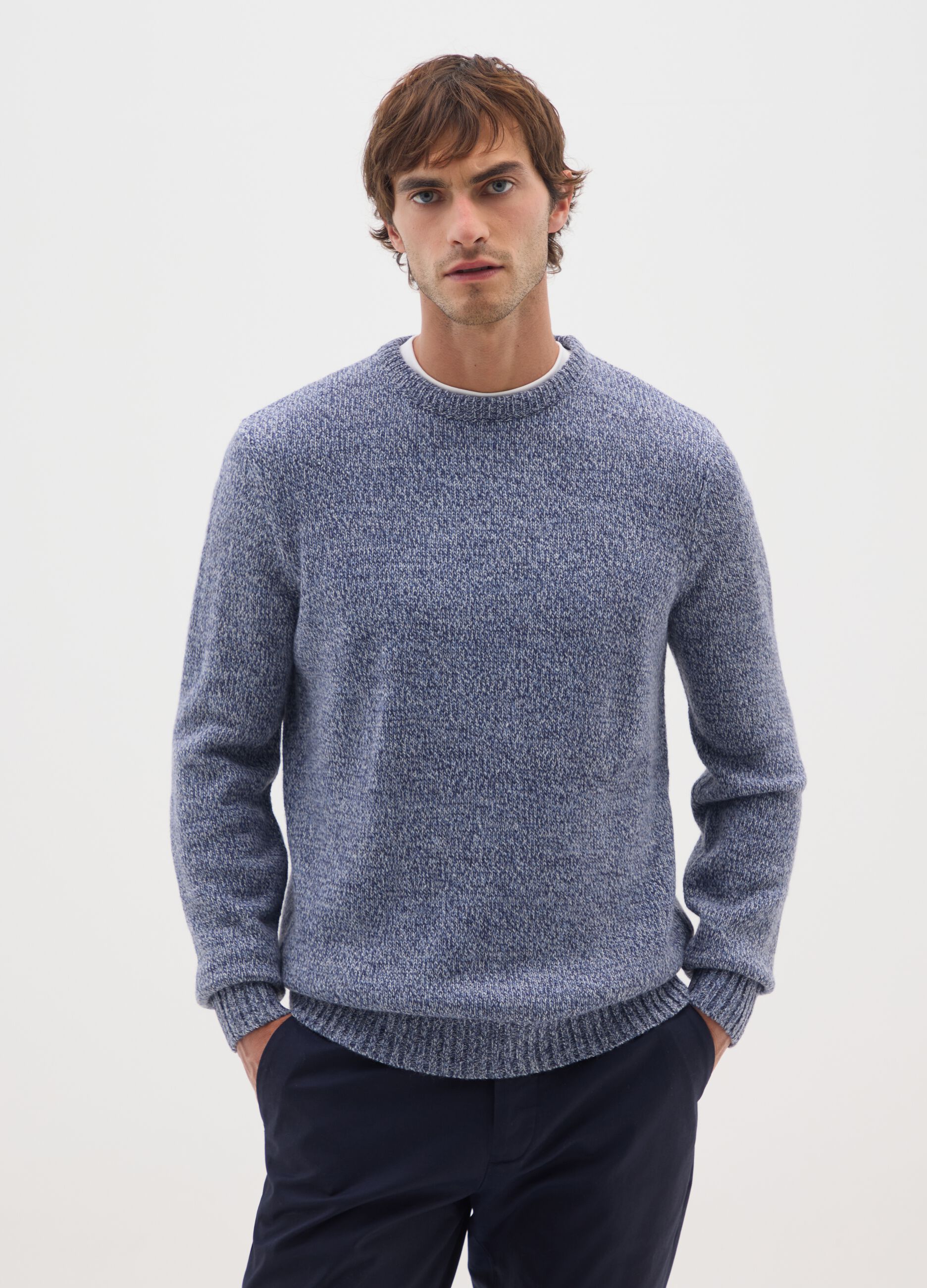 Blue Acrylic and Wool Sweater