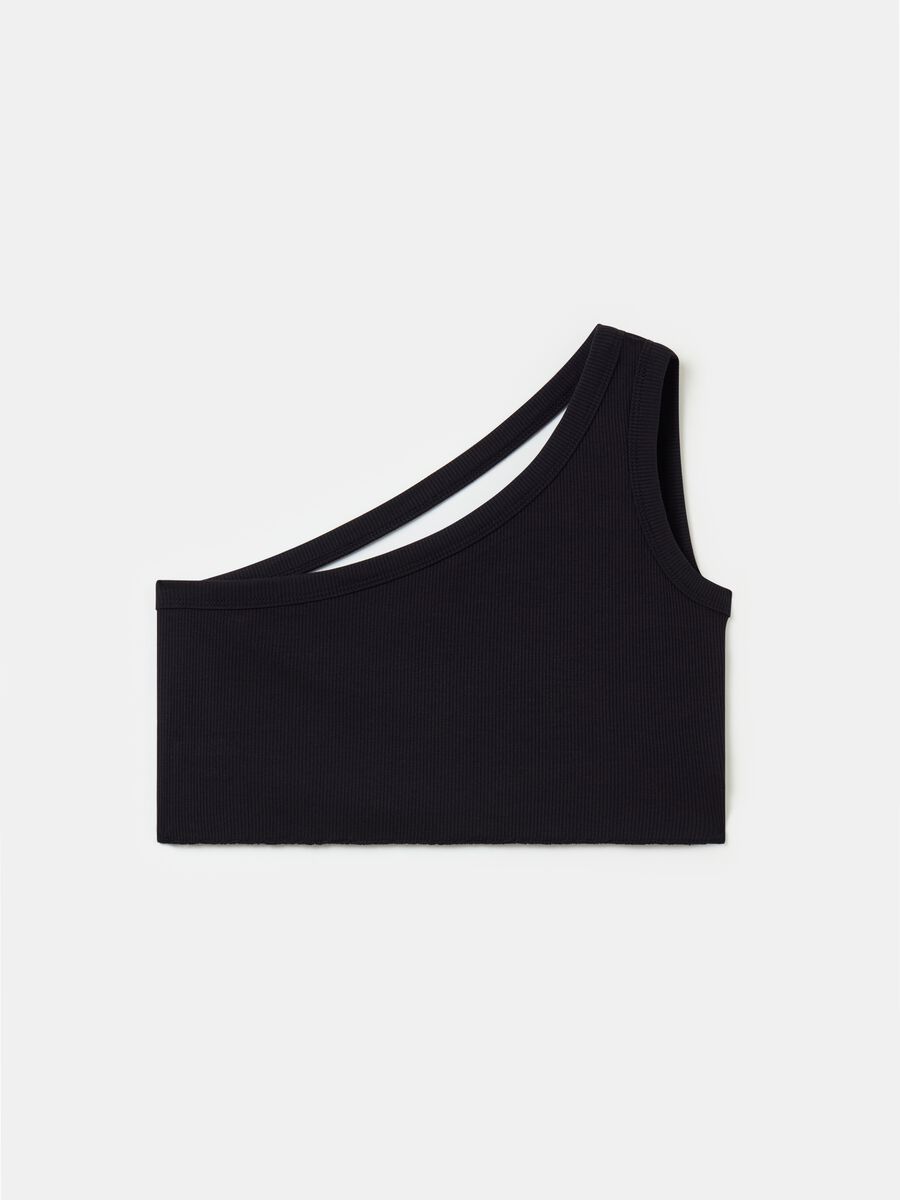 One Shoulder Backless Tank Black_6