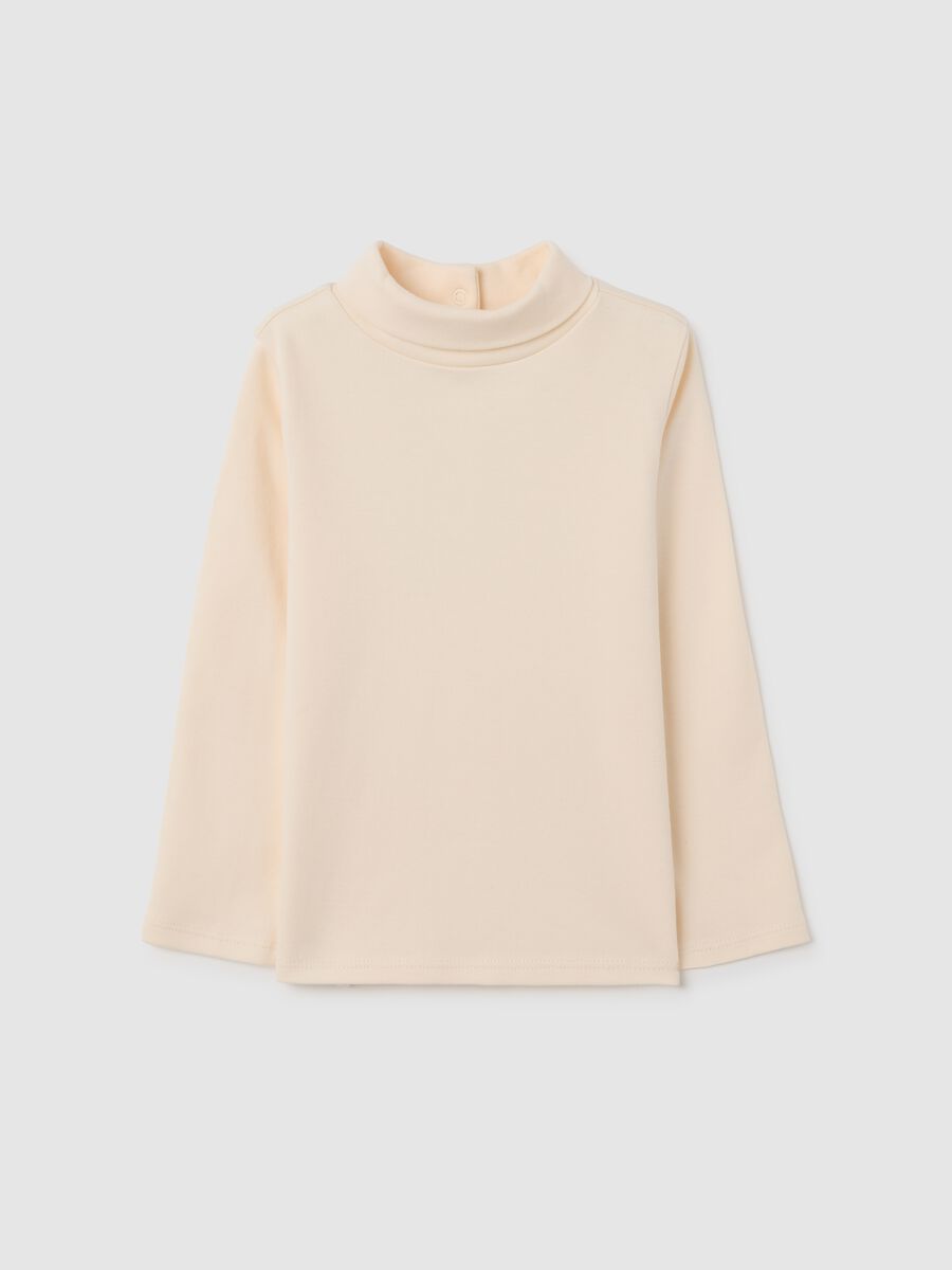 Baby girl's pure cotton beige regular fit t-shirt_0