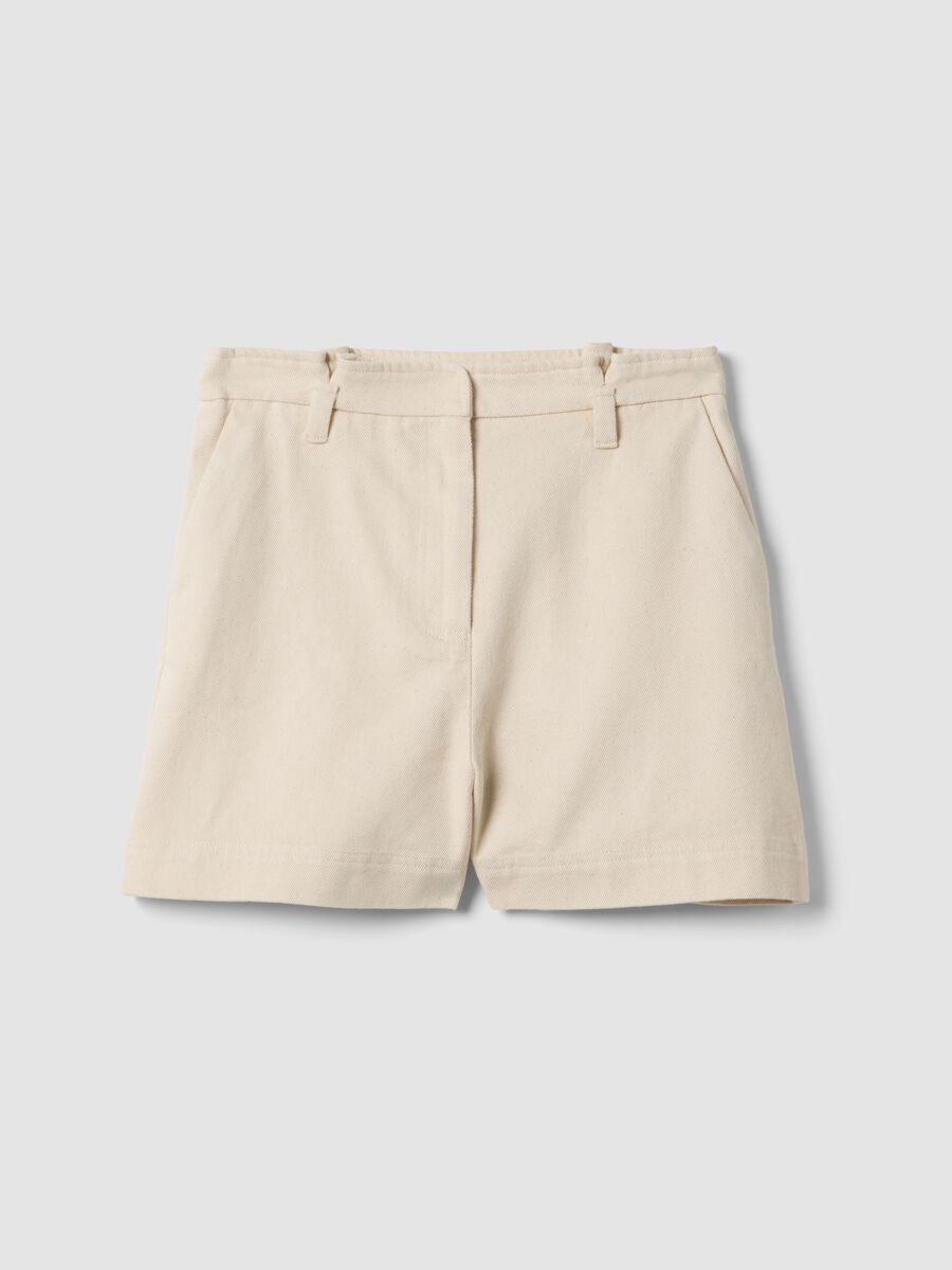 Shorts chino beige in puro cotone regular fit_4