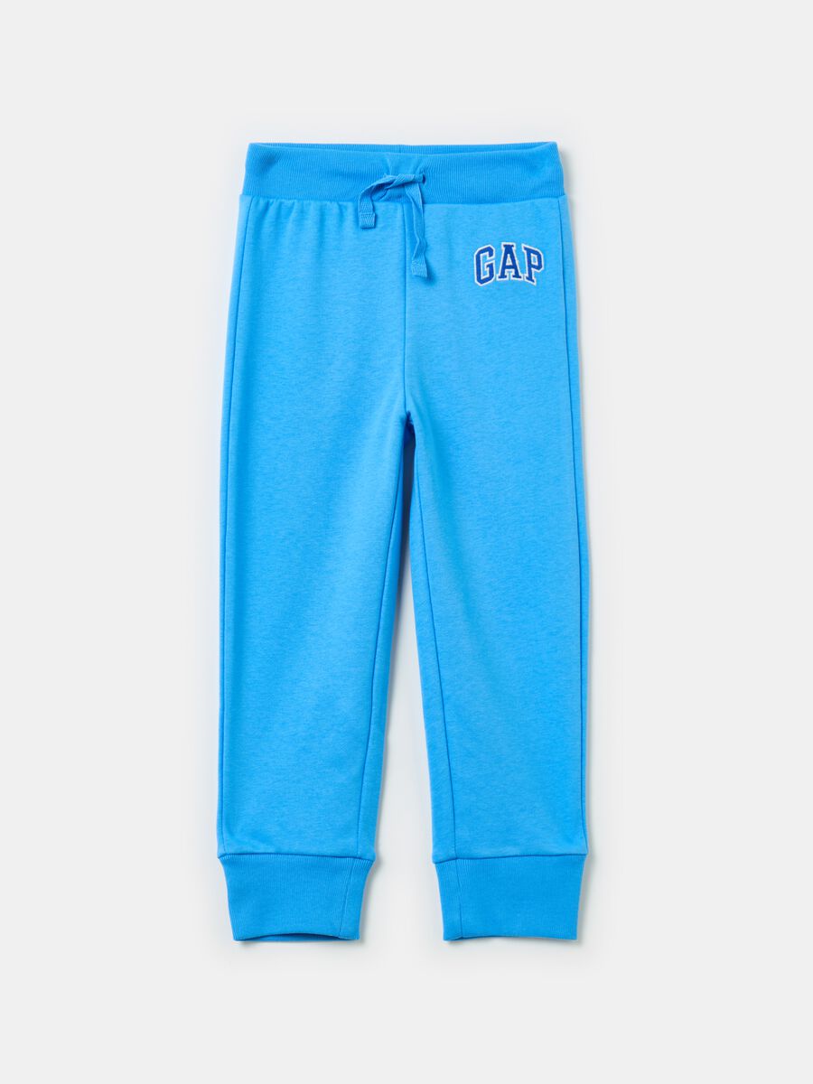 Slim-fit joggers with logo embroidery and drawstring_0