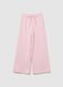 Girls' pink wide leg jogger trousers in pure cotton_0