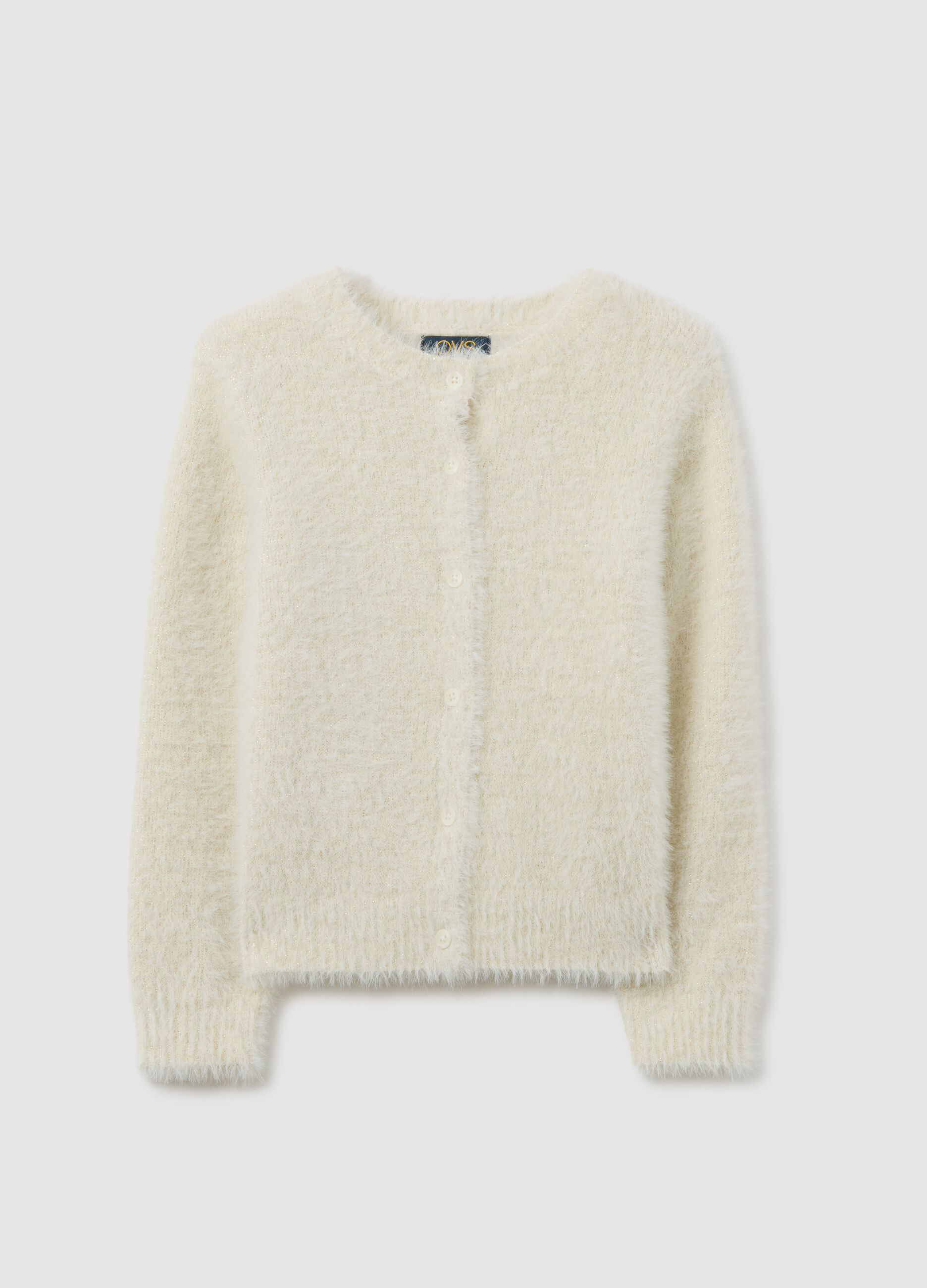 Girls' White Regular Fit Cardigan