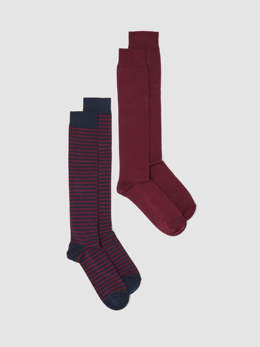 Bipack di calze lunghe multicolor in cotone elasticizzato_0