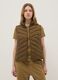 Gilet imbottito marrone regular fit con zip_0