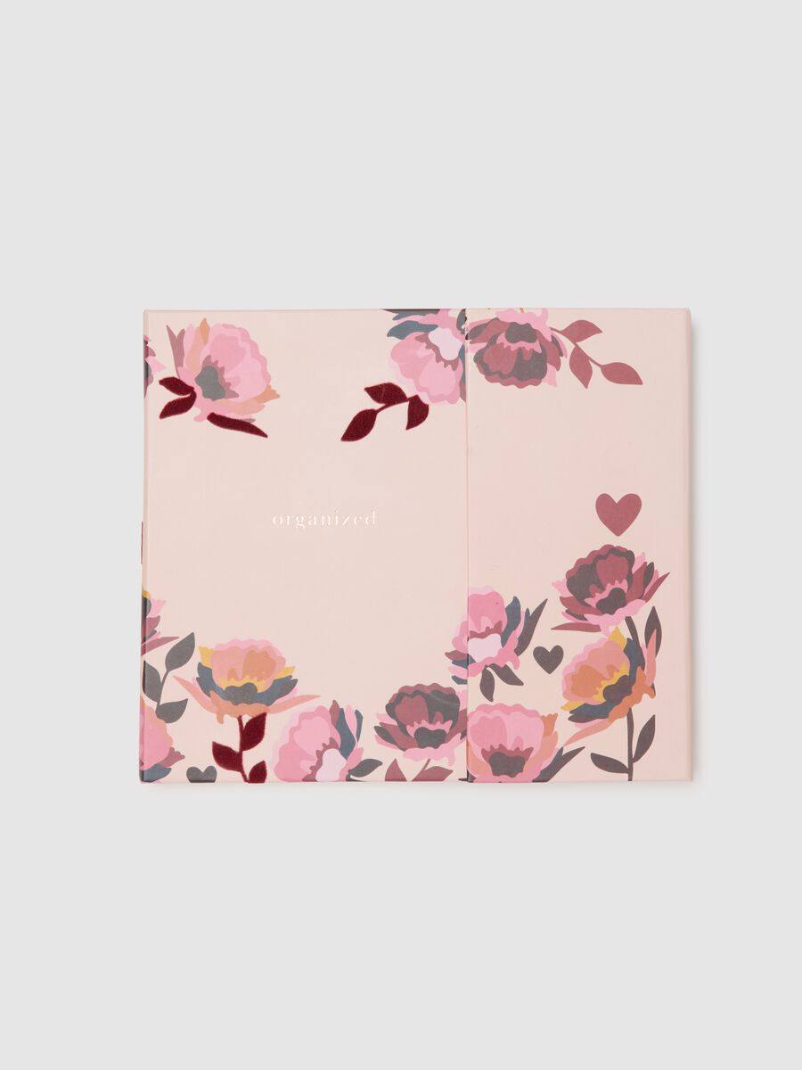 Organizer in carta multicolor con fiori_0