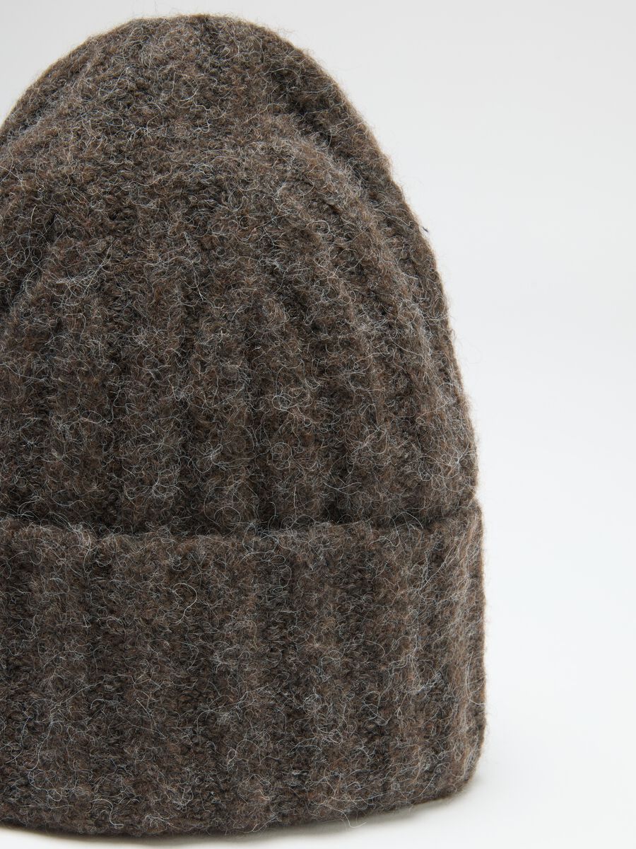 Brown Wool Mix Beanie_2
