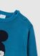 Blue children's regular fit sweater with Disney print and striped sleeves_2