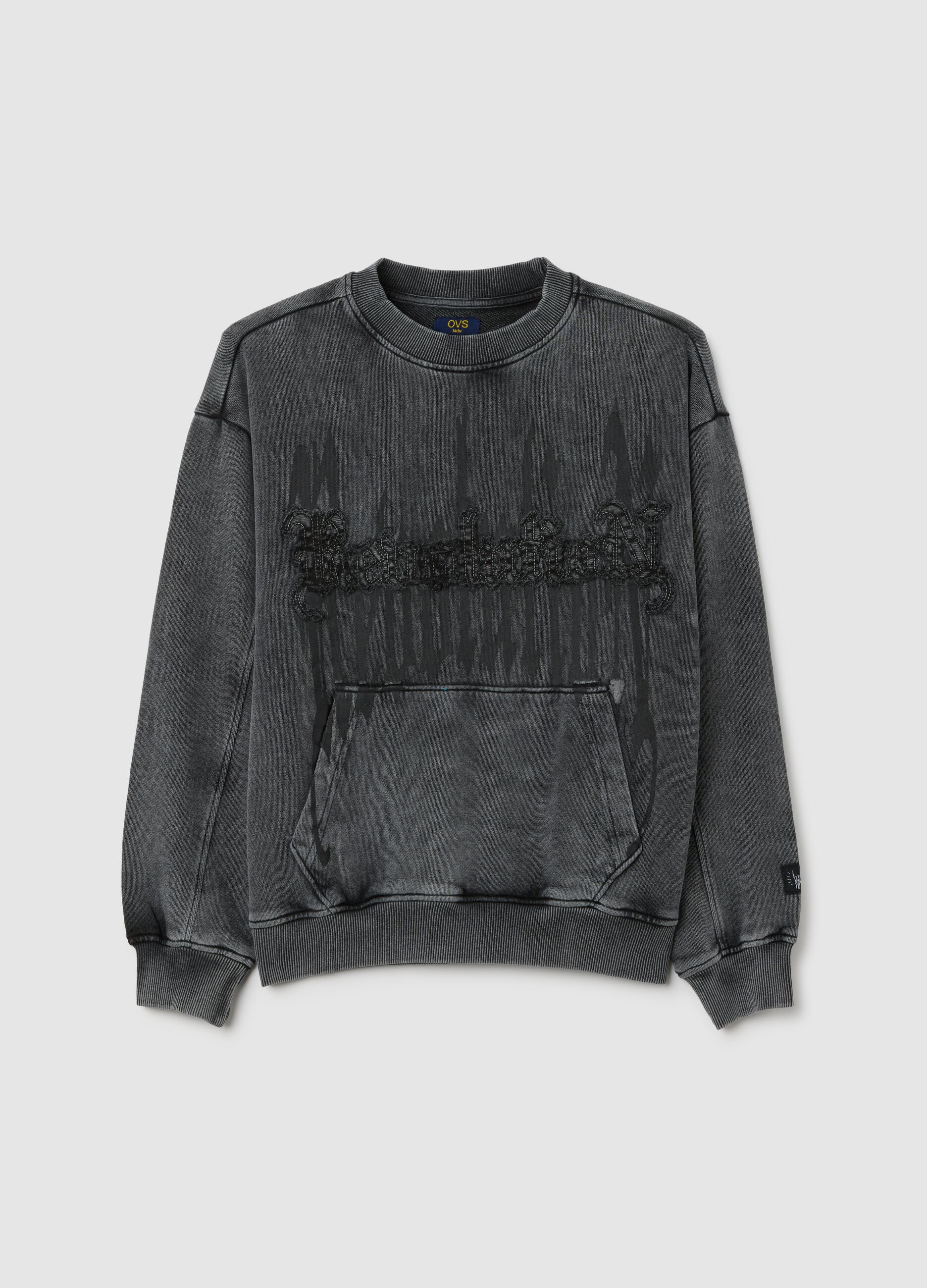Boy's grey regular fit pure cotton sweatshirt