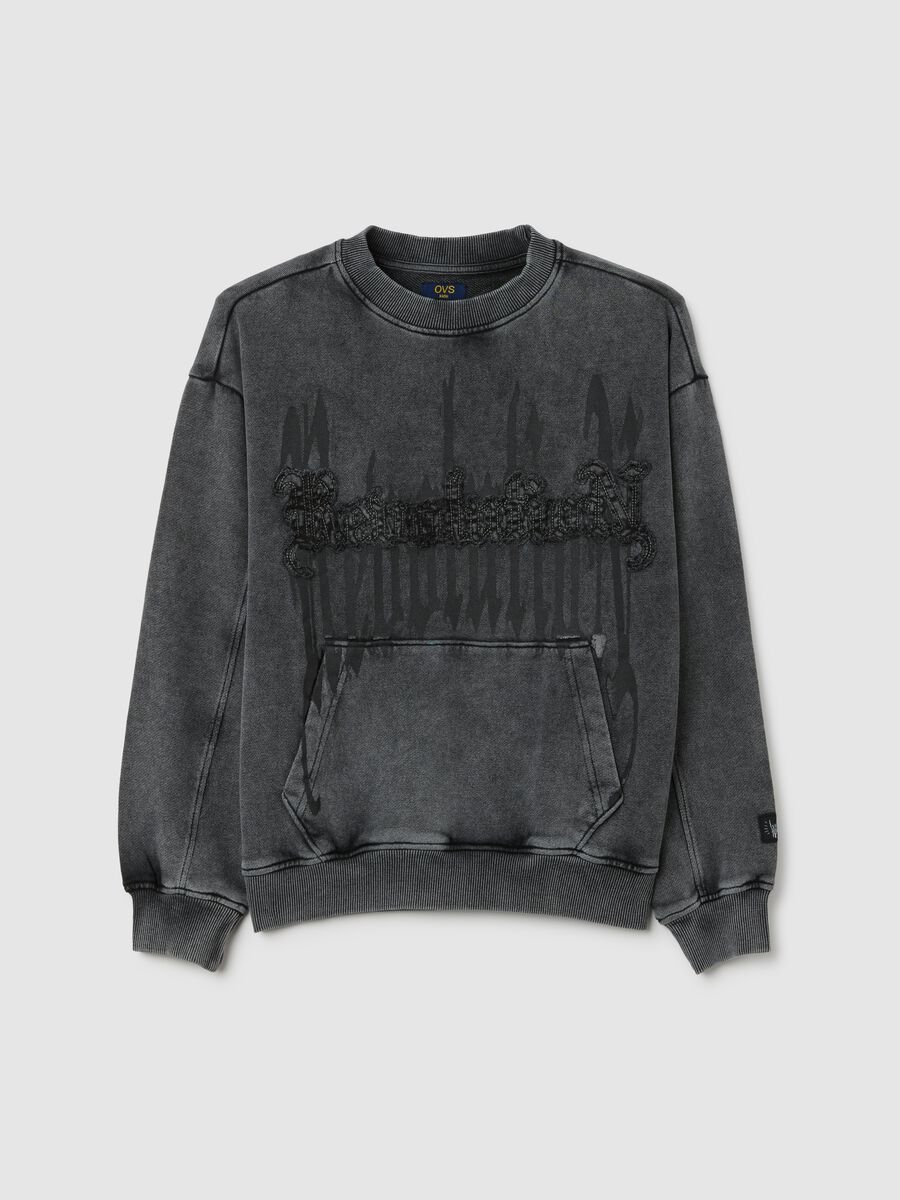 Boy's grey regular fit pure cotton sweatshirt_0