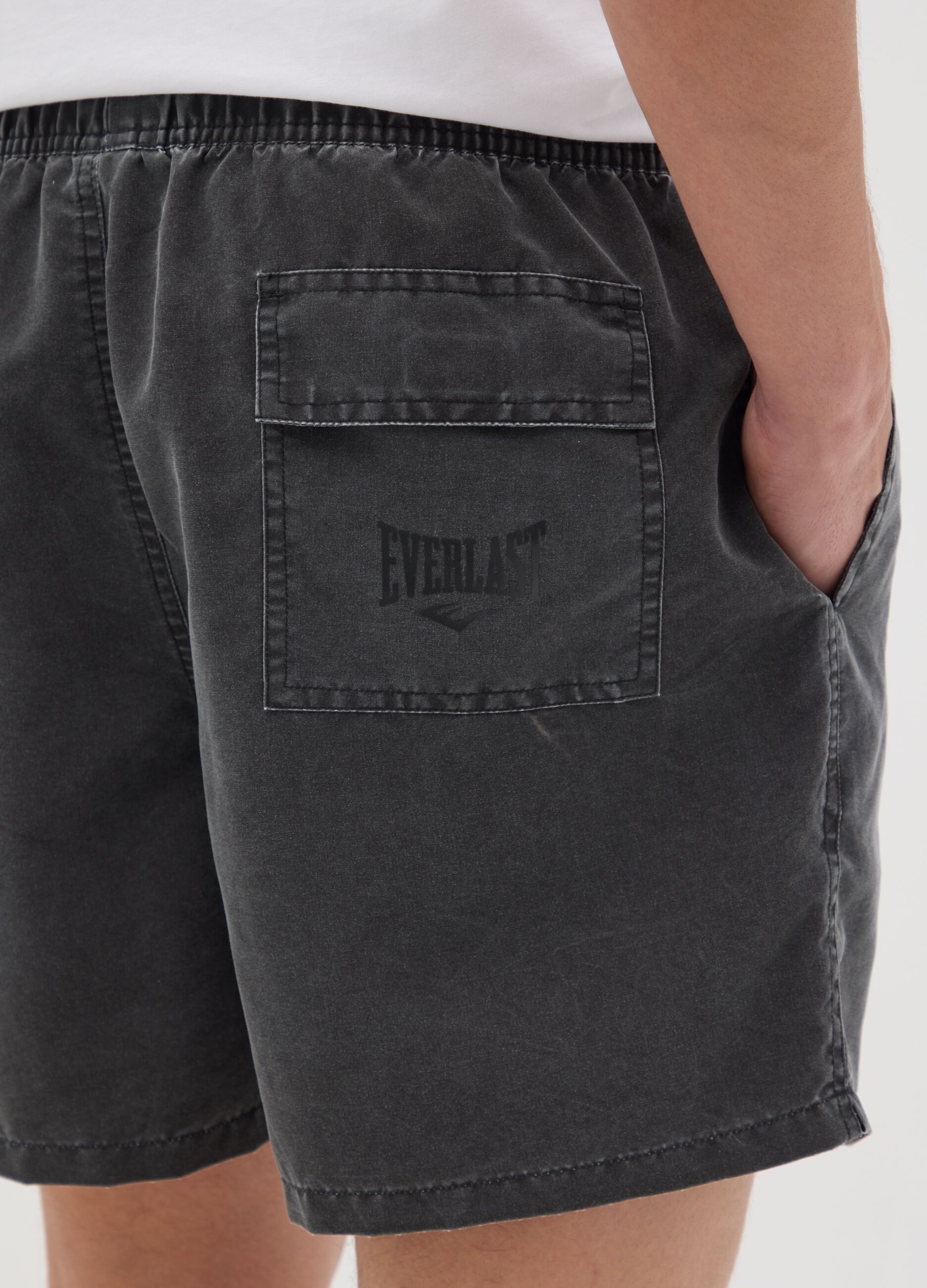Costume boxer da bagno grigio stampa logo
