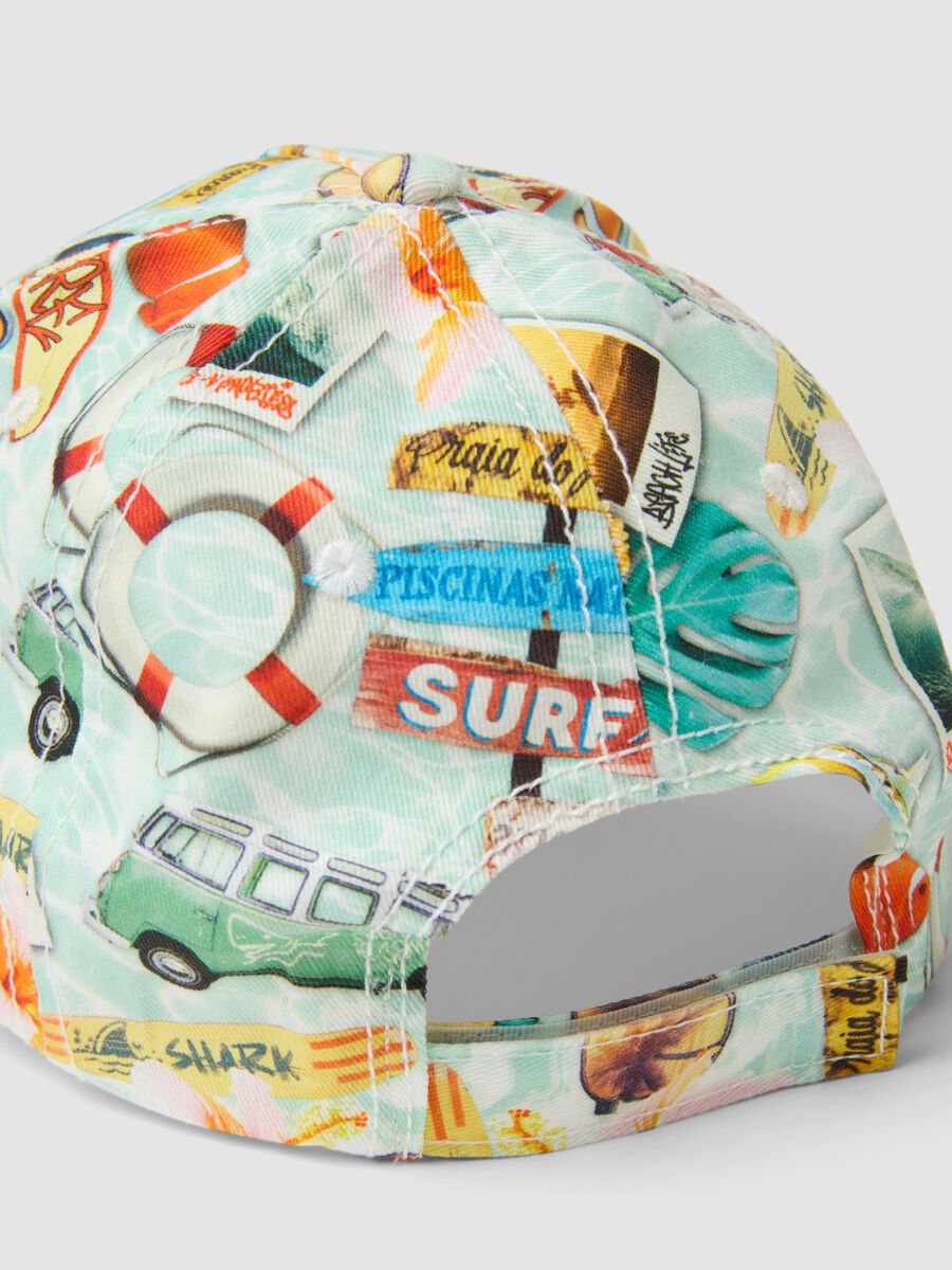 Cappello da baseball in puro cotone multicolor da bambino con disegni_2