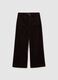 Brown trousers in stretch velvet cotton regular fit_4