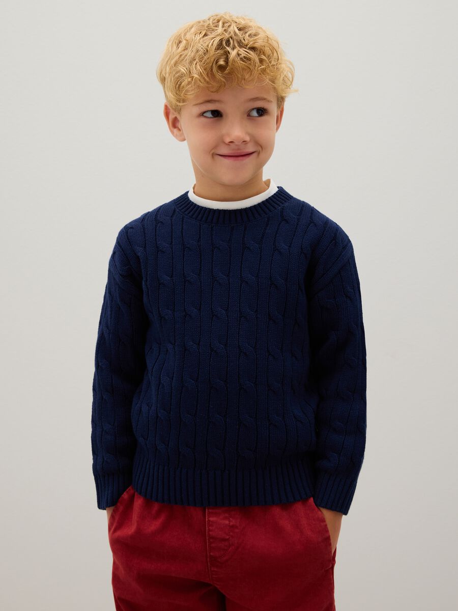 Children's Blue Pure Cotton Jumper, Regular Fit_0