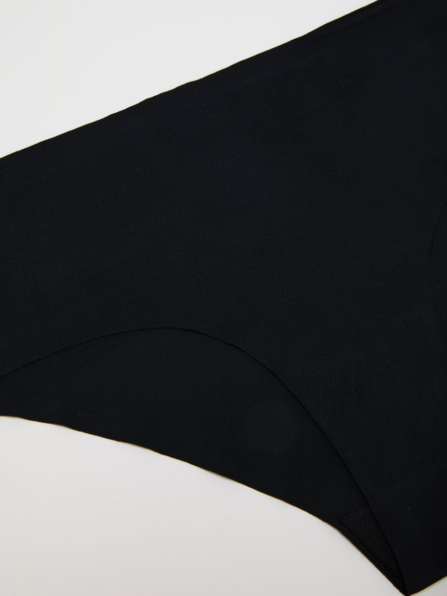 Women's black stretch fabric briefs_1