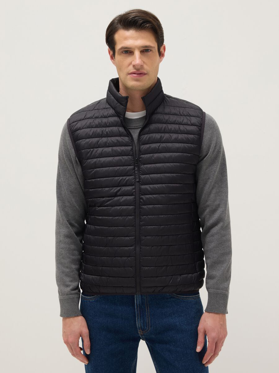 Black ultralight gilet regular fit without hood_0