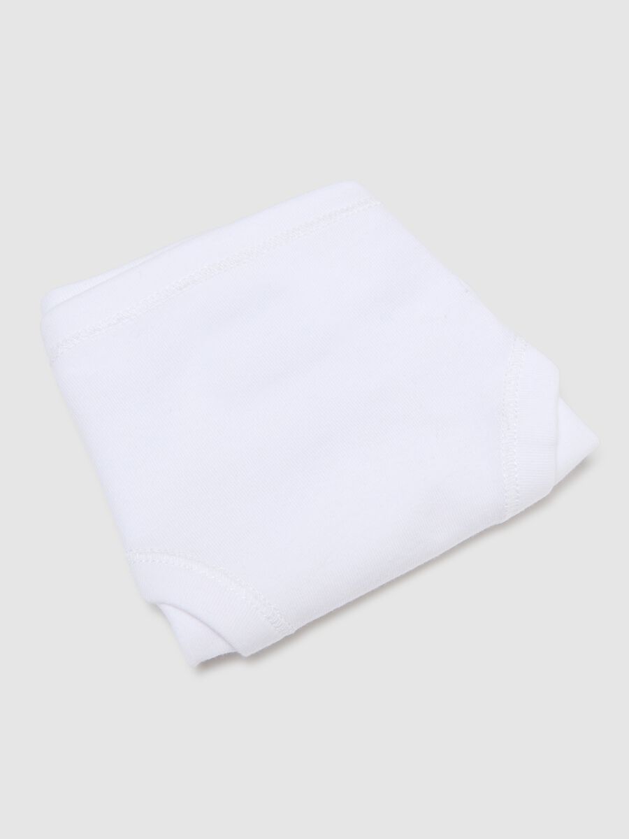 Girl's white cotton stretch regular fit briefs_3