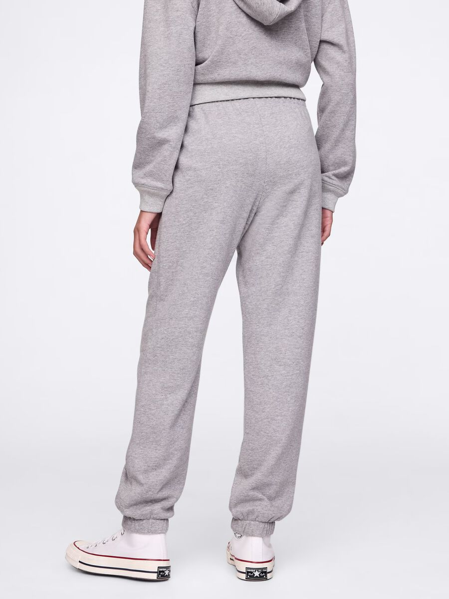 Grey joggers with drawstring and logo patch_2