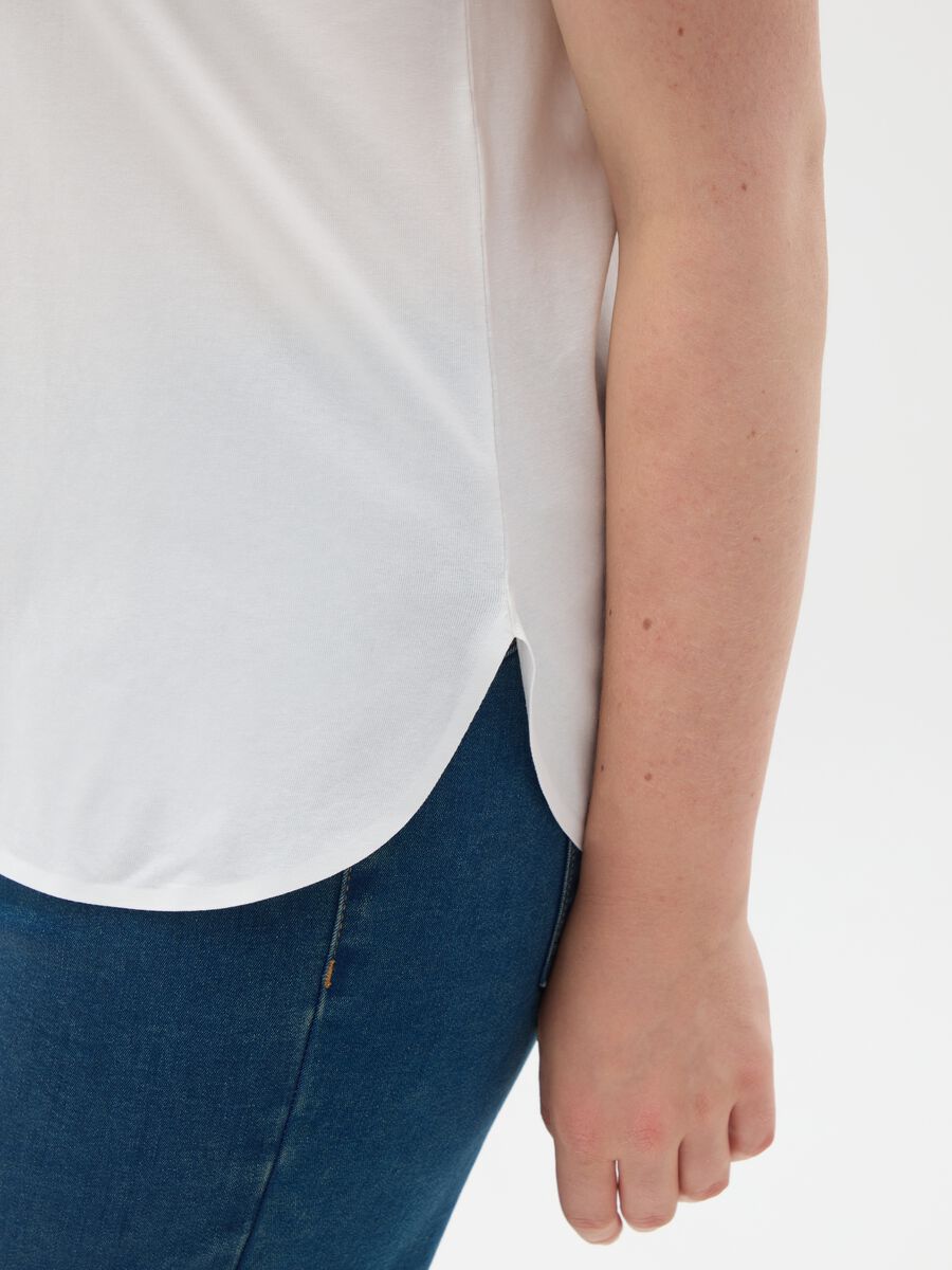 Women's White Stretch Cotton T-shirt_2