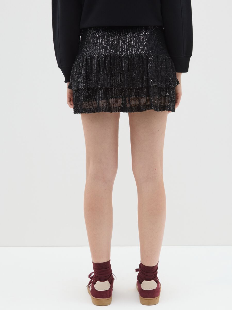 Black Sequin Mini Skirt_2