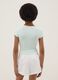 T-shirt fitted in cotone elasticizzato da ragazza a righe multicolor_1