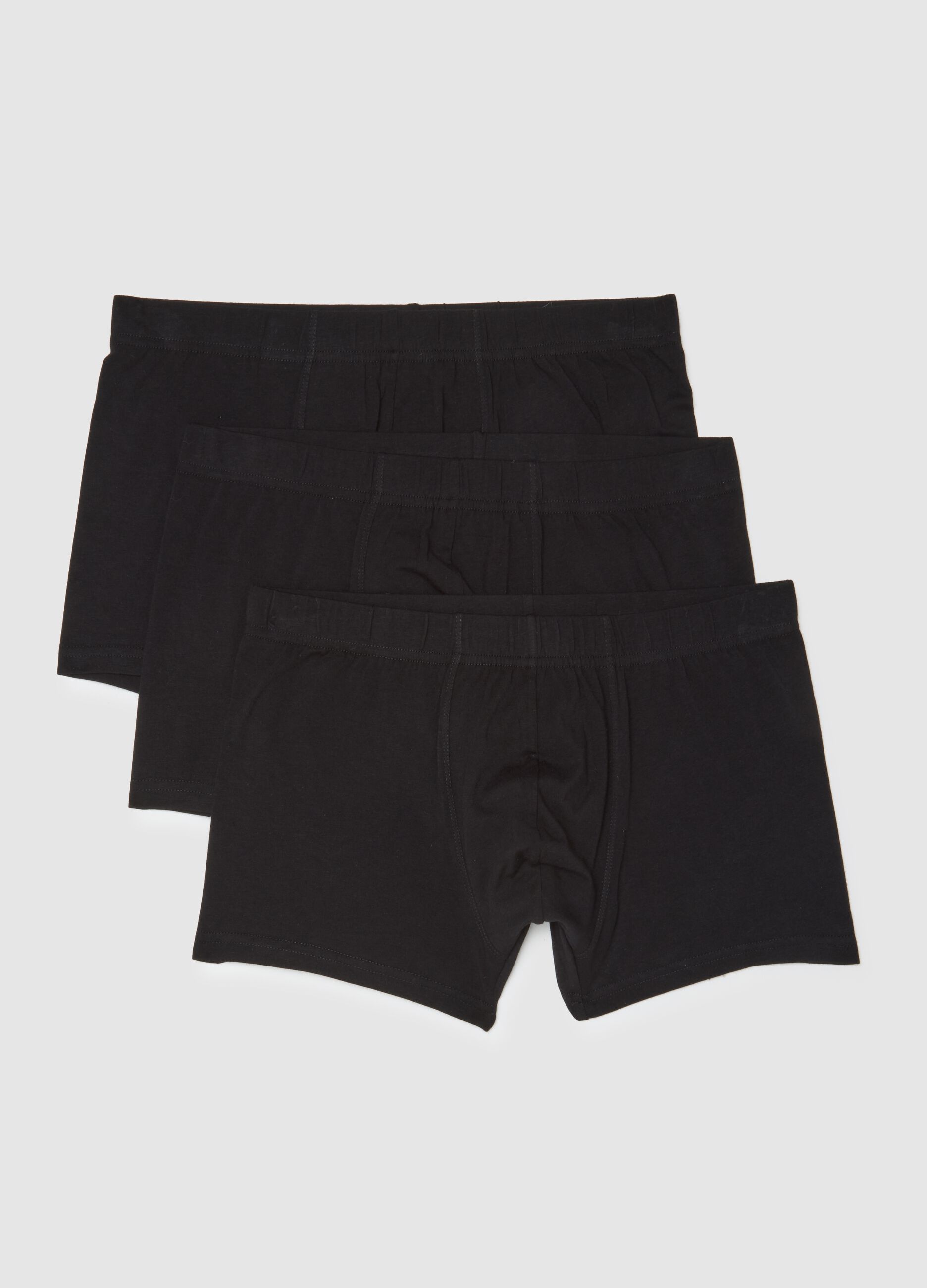 Regular fit black stretchy cotton boxers