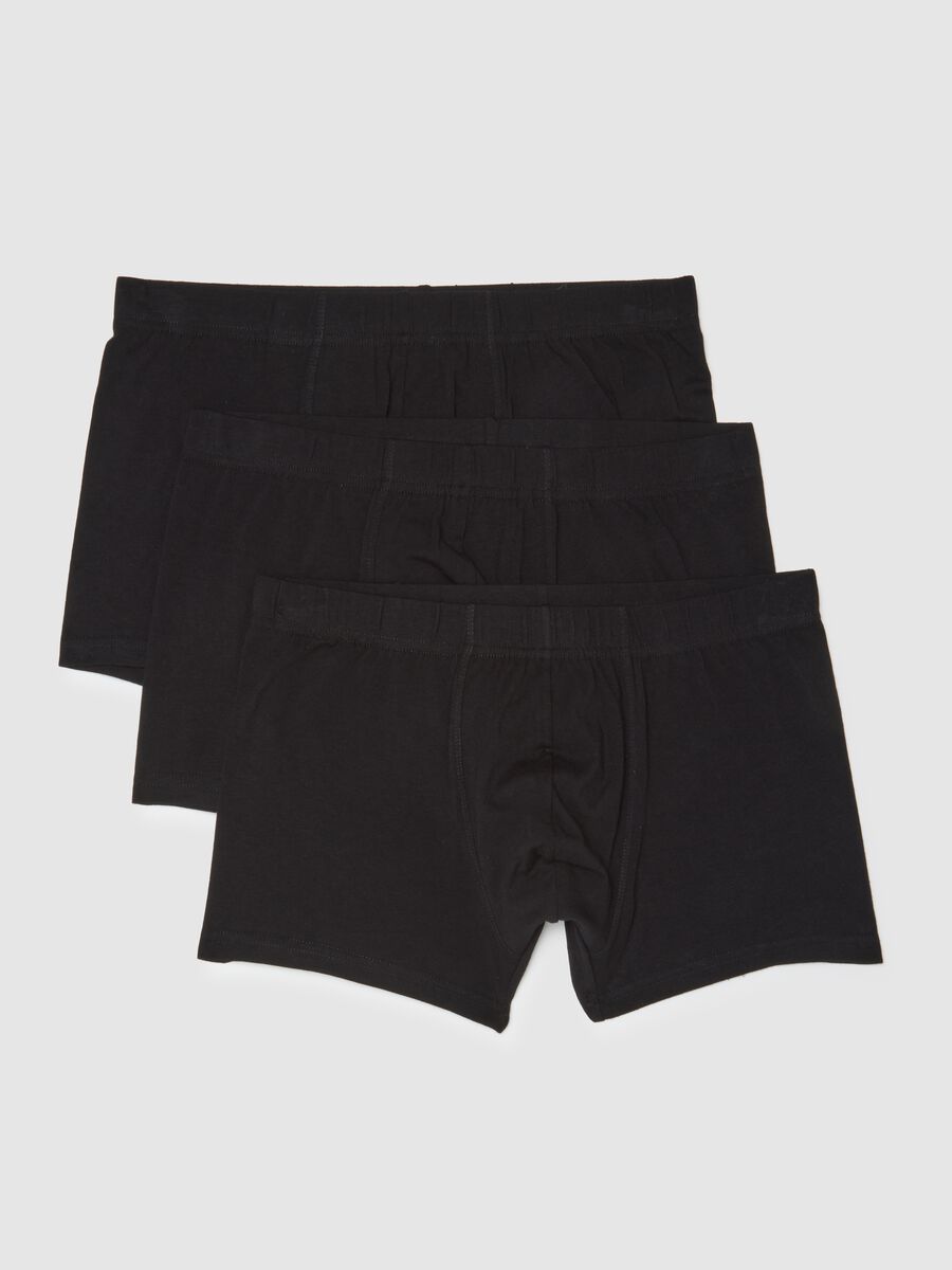 Tripack di boxer in cotone elasticizzato nero_4