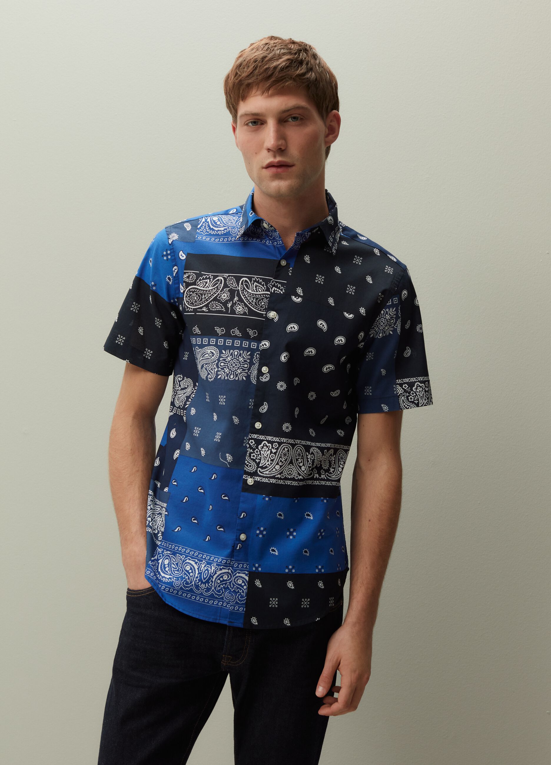 Camicia maniche corte con stampa_0