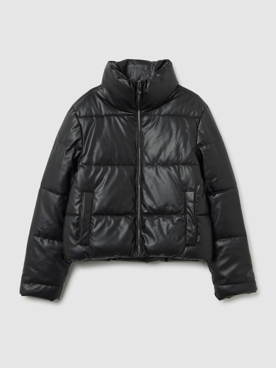 Black padded jacket regular fit_0