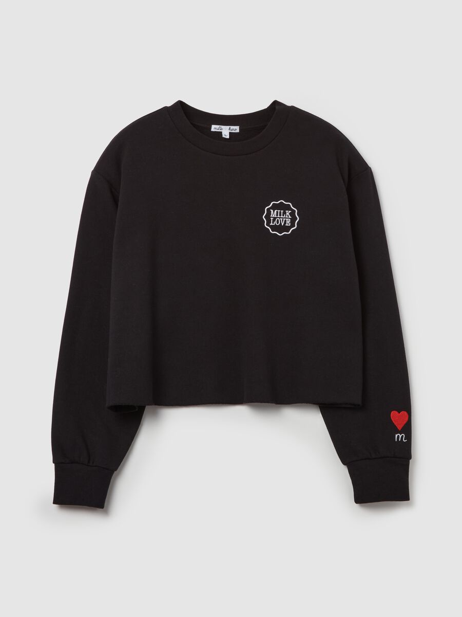 Cropped-fit sweatshirt with round neck_4