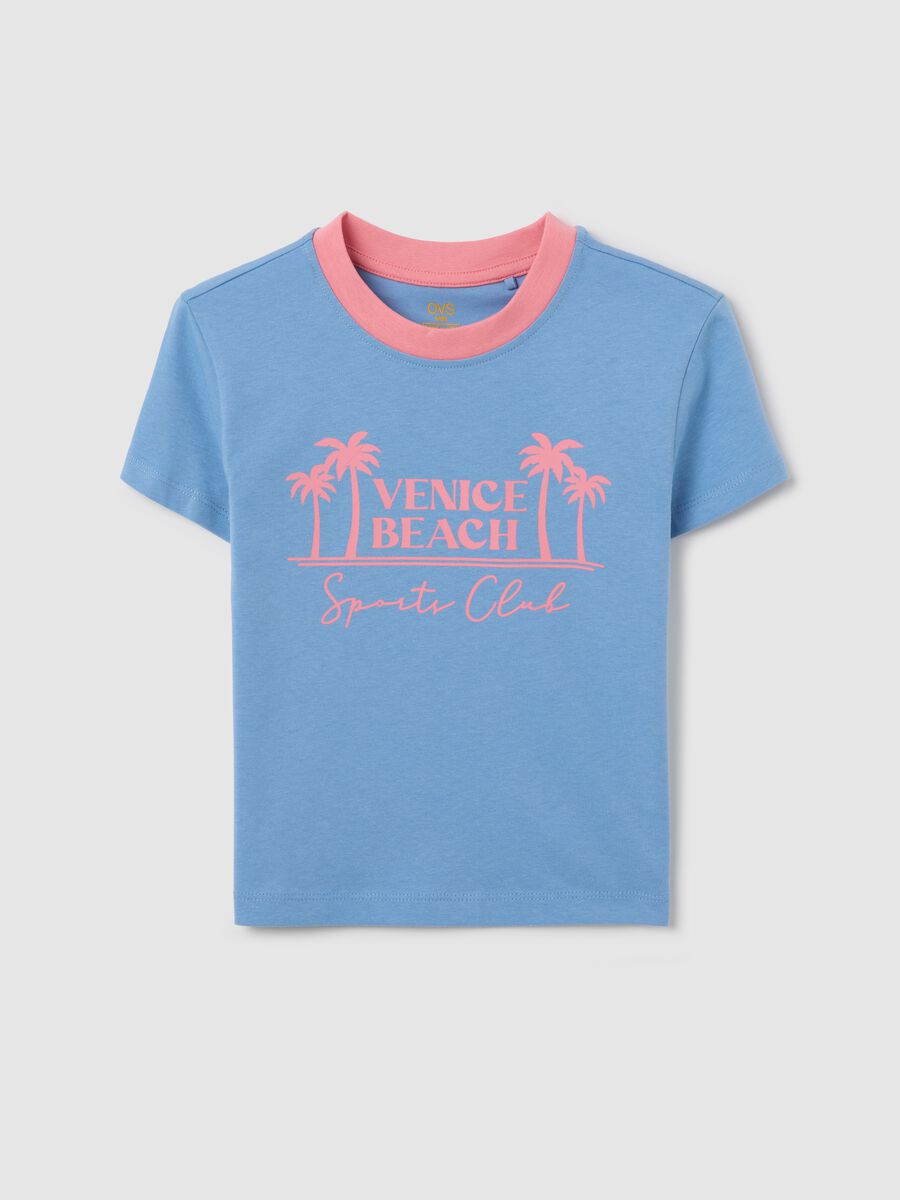 T-shirt azzurra stampa "Venice Beach"_3