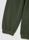 Regular fit green cotton blend kid's joggers_3