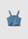 Blue Stretch Denim Cotton Crop Top for Girls Slim Fit_4
