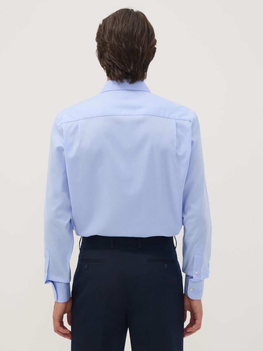 Light blue pure cotton no-iron regular fit shirt_3
