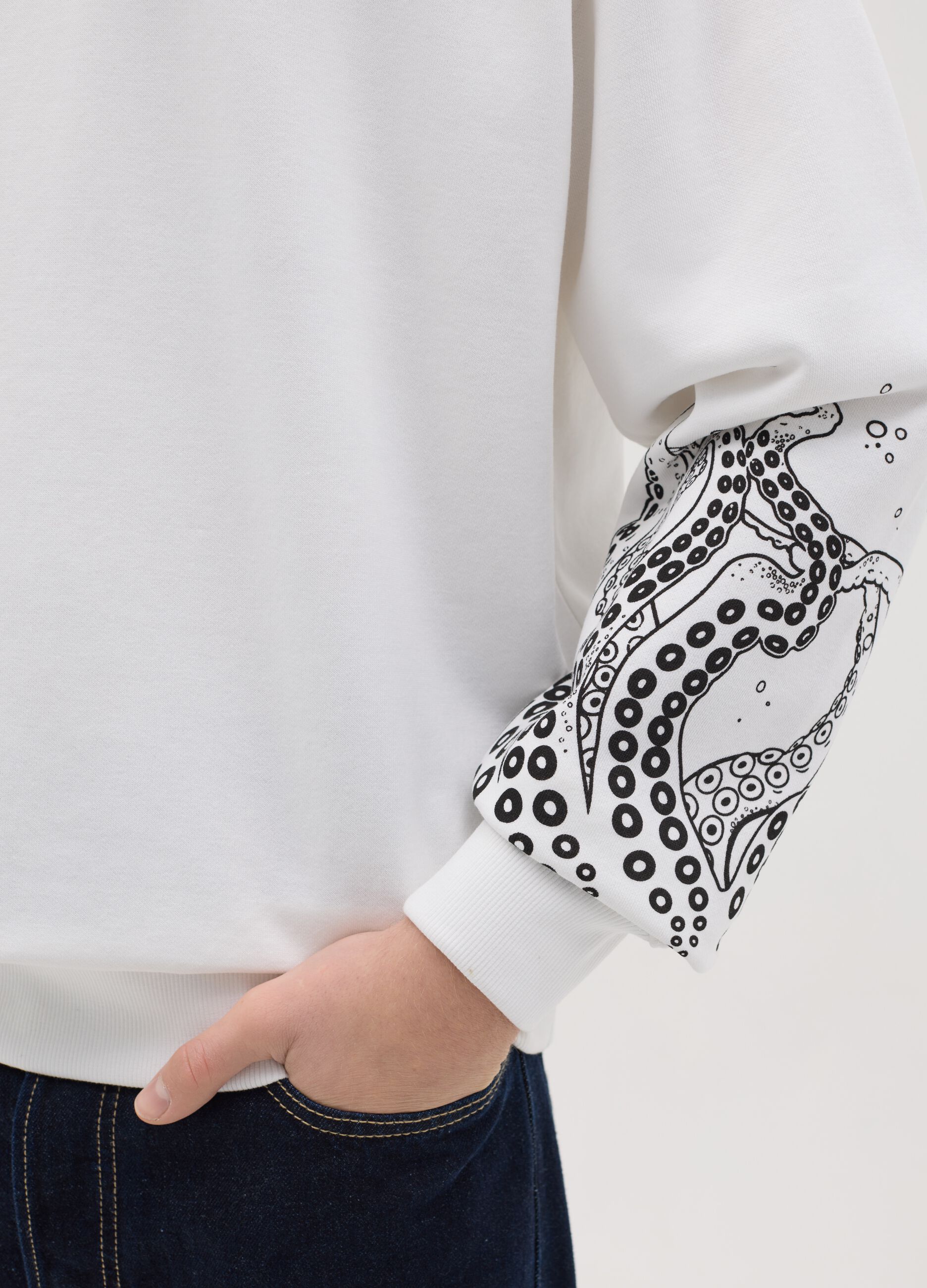 White sweatshirt with print