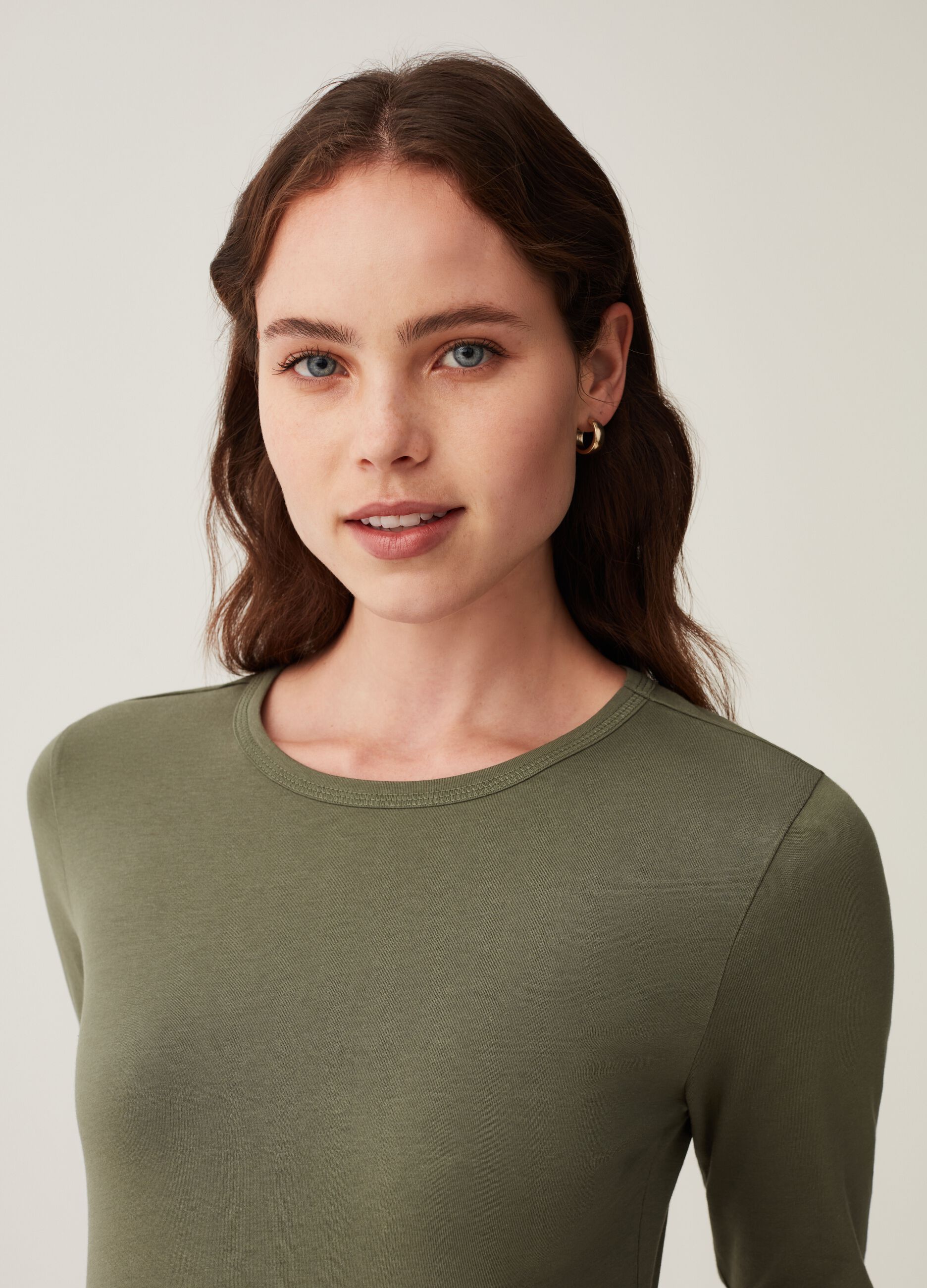 T-shirt a maniche lunghe in cotone_1