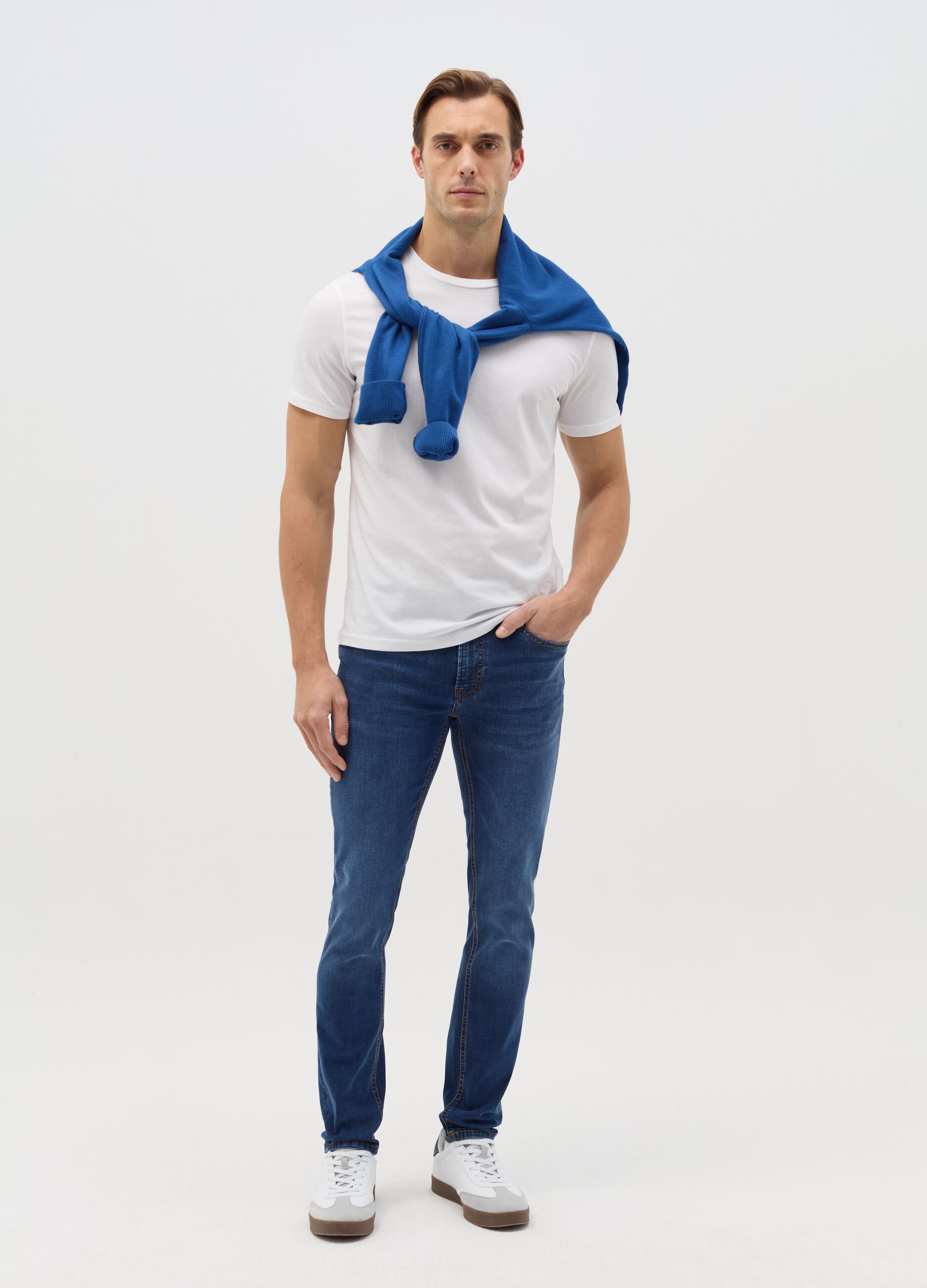 Skinny-fit jeans with acid wash