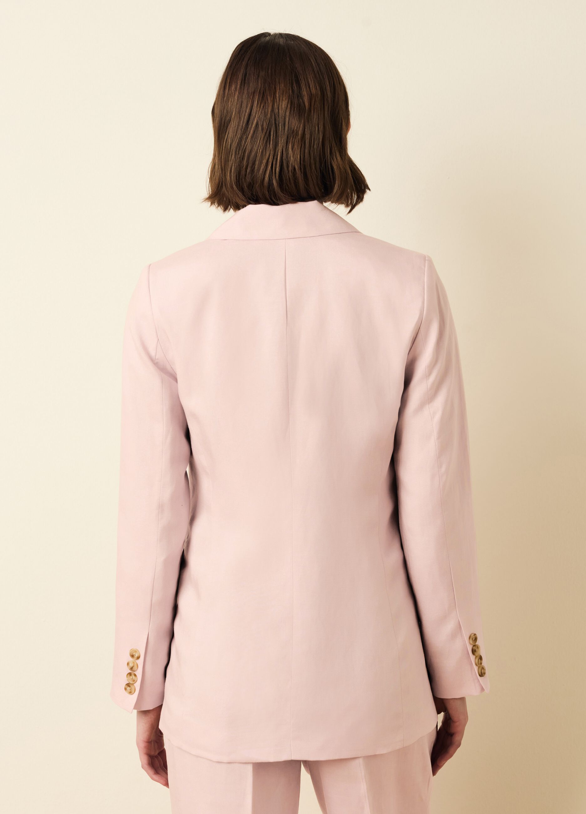 Blazer doppiopetto in Lyocell e lino