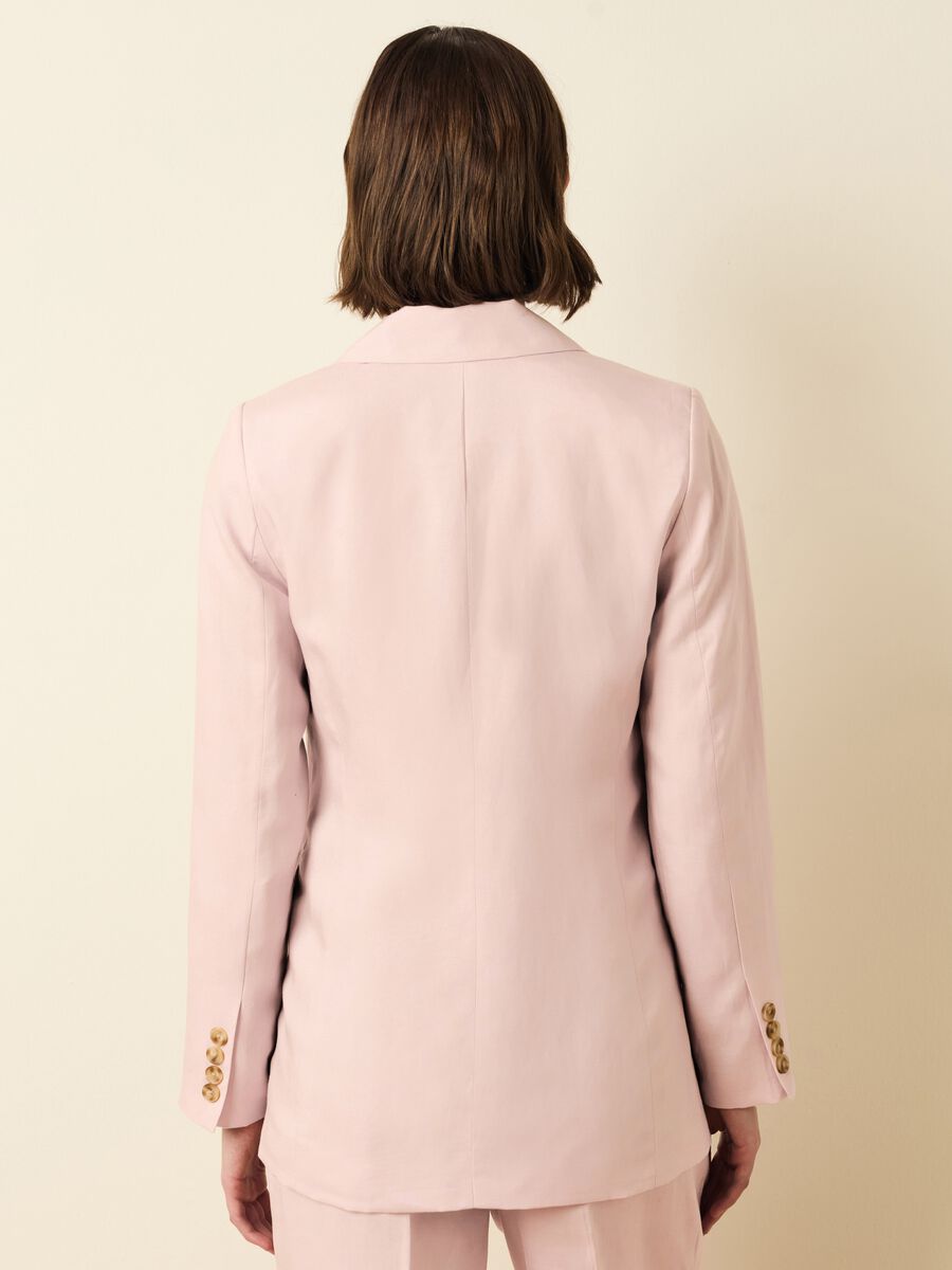 Double-breasted blazer in Lyocell and linen_3