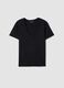 T-shirt in puro cotone nero regular fit con collo a V_4