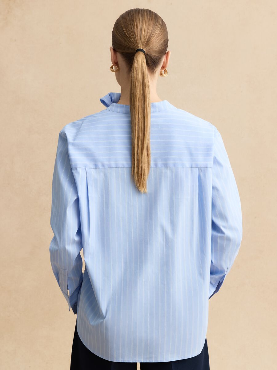 Oversized Multicolour Striped Stretch Cotton Shirt_3