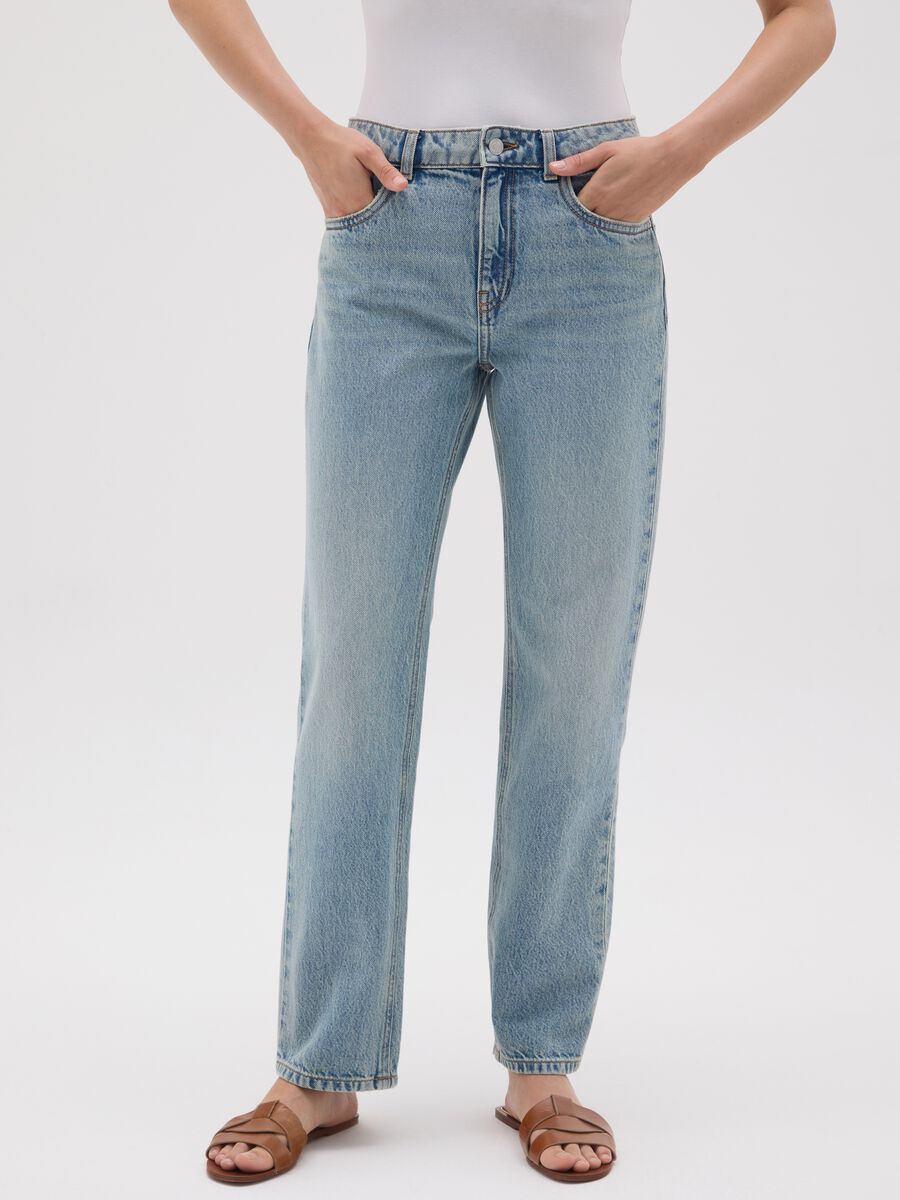 Jeans da donna in puro cotone denim regular fit_1