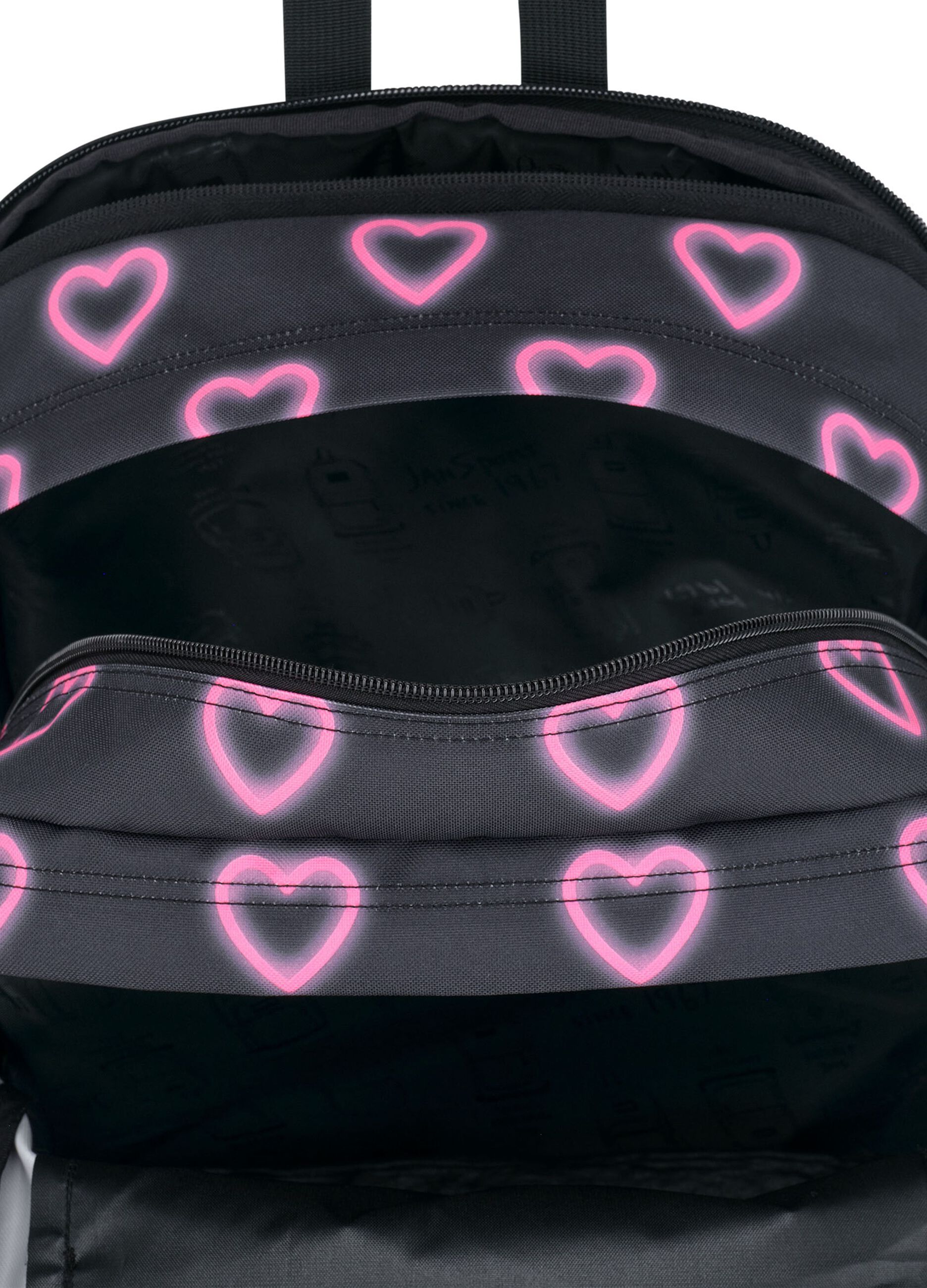 Big Student backpack with hearts pattern